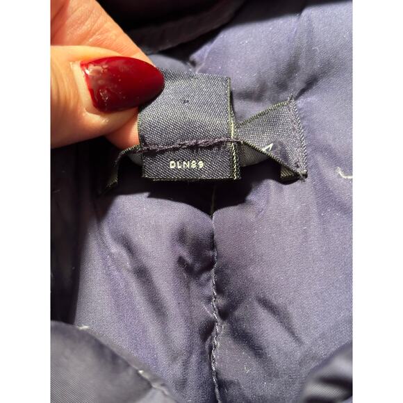 Lands’ End Down Vest Navy Blue Goose Down Feather Fill Men’s L 42-44 Pockets - Picture 6 of 16